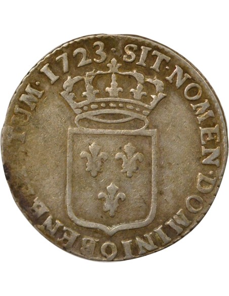 Louis XV Ecu de France 1/3 ecu Argent 1723 9 Rennes