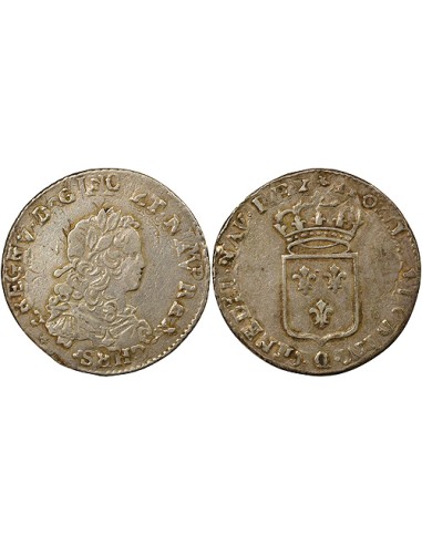 Louis XV 1/3 ecu Argent 1722 O Riom
