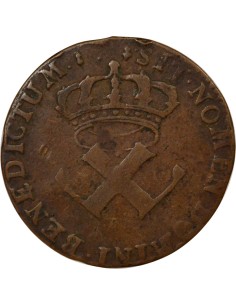 Colonies Françaises Louis XV 9 deniers Cuivre 1721 H La Rochelle 2