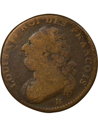 Louis XVI au Faisceau 12 deniers Cuivre 1791 B Rouen