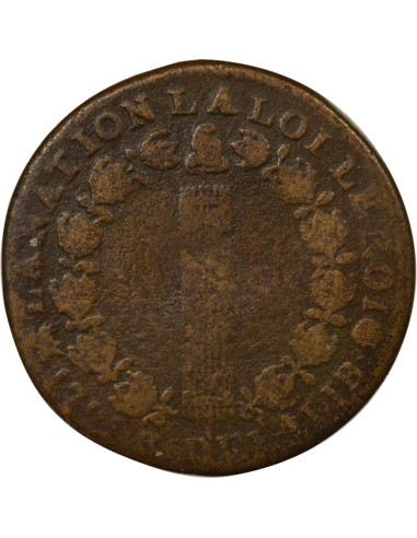 Louis XVI au Faisceau 12 deniers Cuivre 1791 B Rouen