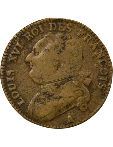 Louis XVI 12 deniers Cuivre 1792 A - Paris