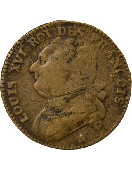 Louis XVI 12 deniers Cuivre 1792 A - Paris