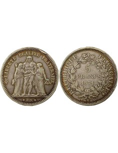 Camélinat 5 francs Argent 1871 A - Paris