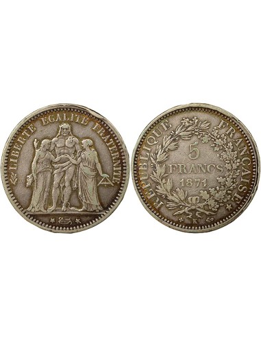 Camélinat 5 francs Argent 1871 A - Paris