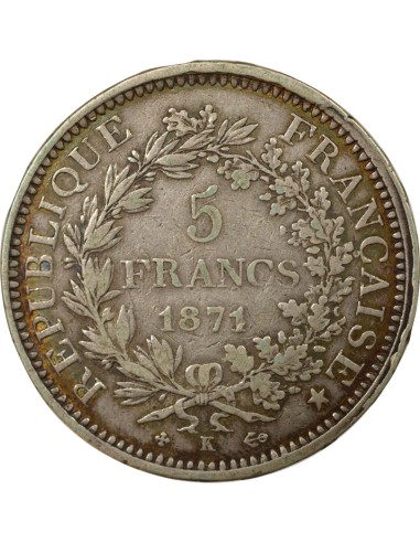 Camélinat 5 francs Argent 1871 A - Paris