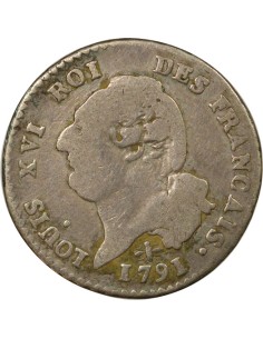 Louis XVI au Génie 15 sols Argent 1791 D Lyon 2