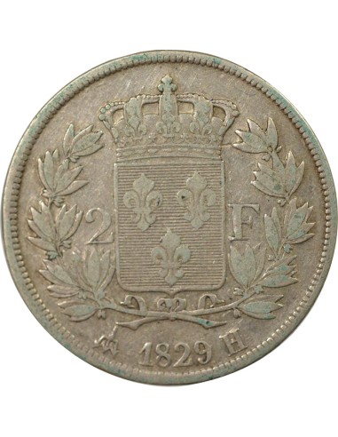 Charles X 2 francs Argent 1829 H La Rochelle