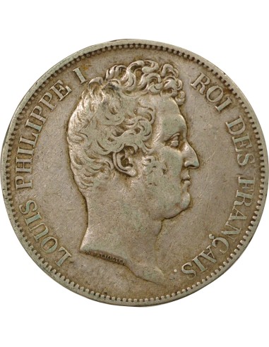 Louis-Philippe Ier Tr. en Creux 5 francs Argent 1830 K Bordeaux