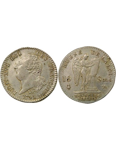 Louis XVI au Génie 15 sols Argent 1791 A - Paris