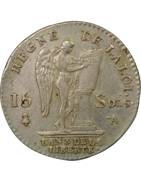 Louis XVI au Génie 15 sols Argent 1791 A - Paris