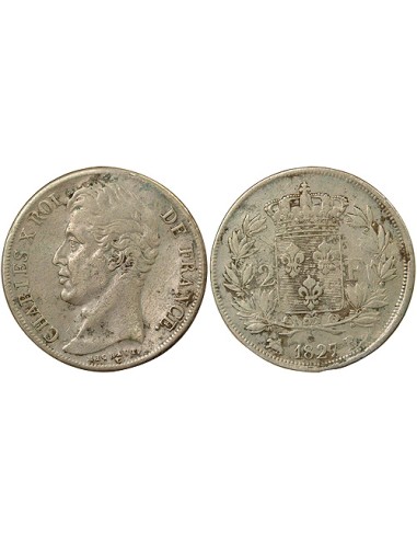 Charles X 2 francs Argent 1827 B Rouen