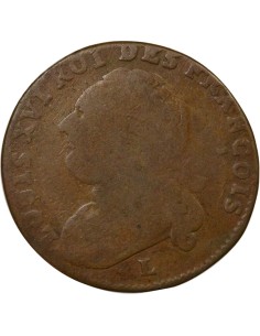Louis XVI au Faisceau 12 deniers Cuivre 1793 L Bayonne 2