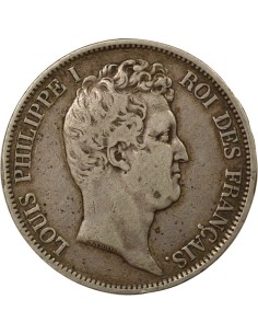 Louis-Philippe Ier Tr. en Creux 5 francs Argent 1831 Q Perpignan 2
