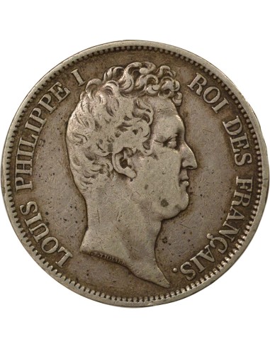 Louis-Philippe Ier Tr. en Creux 5 francs Argent 1831 Q Perpignan
