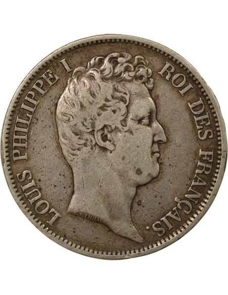 Louis-Philippe Ier Tr. en Creux 5 francs Argent 1831 Q Perpignan