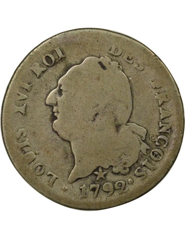 Louis XVI au Génie 30 sols Argent 1792 W Lille