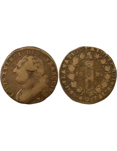 Louis XVI au Faisceau 12 deniers Cuivre 1792 I Limoges