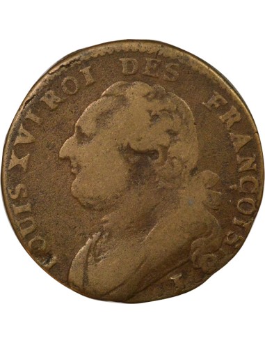 Louis XVI au Faisceau 12 deniers Cuivre 1792 I Limoges