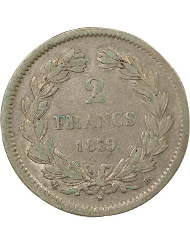 Louis-Philippe Ier 2 francs Argent 1839 BB Strasbourg