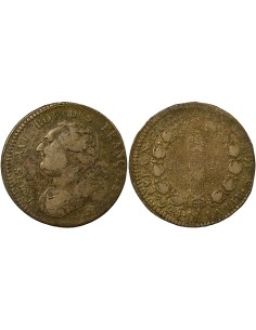 Louis XVI au Faisceau 12 deniers Cuivre 1792 BB Strasbourg