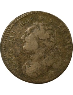 Louis XVI au Faisceau 12 deniers Cuivre 1792 BB Strasbourg 2