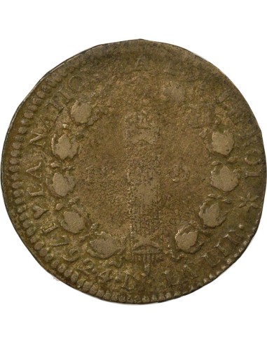 Louis XVI au Faisceau 12 deniers Cuivre 1792 BB Strasbourg