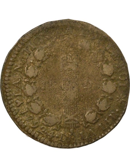 Louis XVI au Faisceau 12 deniers Cuivre 1792 BB Strasbourg