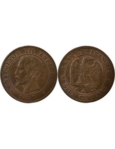 Napoléon III Tête nue 2 centimes Bronze 1857 A - Paris