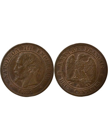 Napoléon III Tête nue 2 centimes Bronze 1857 A - Paris