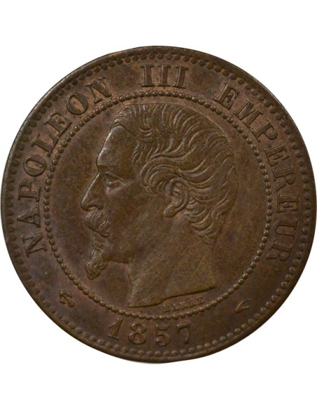Napoléon III Tête nue 2 centimes Bronze 1857 A - Paris