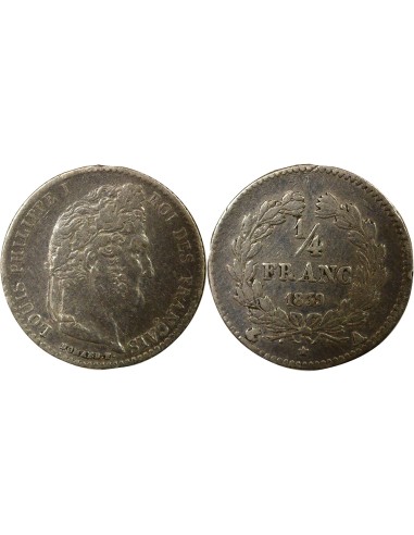 Louis-Philippe Ier 1/4 franc Argent 1839 A - Paris