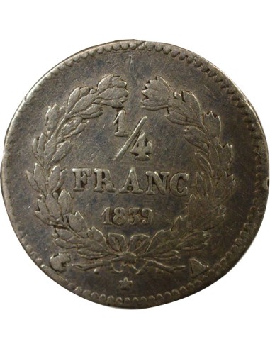 Louis-Philippe Ier 1/4 franc Argent 1839 A - Paris