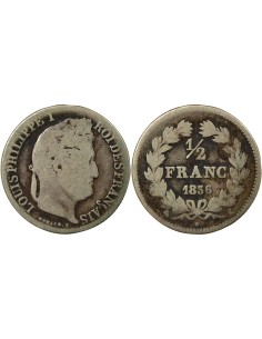 Louis-Philippe Ier 1/2 franc Argent 1836 K Bordeaux
