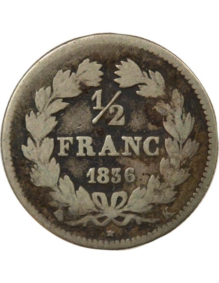 Louis-Philippe Ier 1/2 franc Argent 1836 K Bordeaux