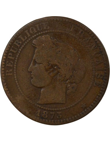 Cérès 10 centimes Bronze 1875 A - Paris