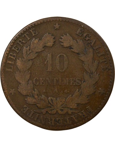 Cérès 10 centimes Bronze 1875 A - Paris