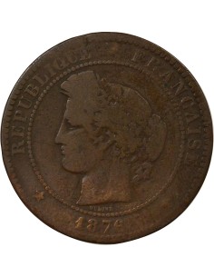 Cérès 10 centimes Bronze 1876 K Bordeaux 2