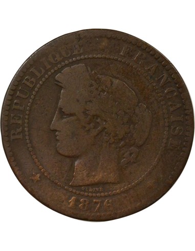 Cérès 10 centimes Bronze 1876 K Bordeaux