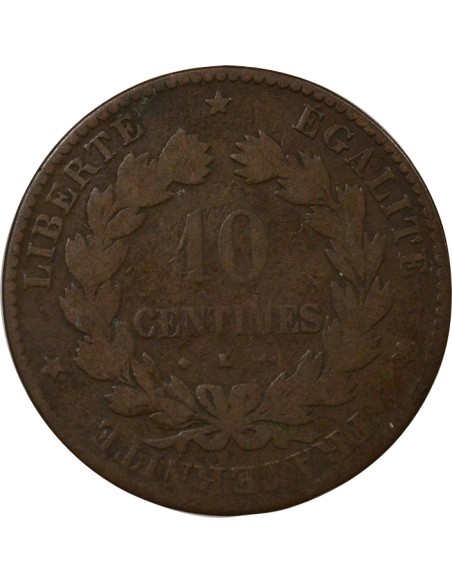 Cérès 10 centimes Bronze 1876 K Bordeaux