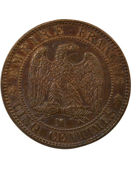 Napoléon III Tête nue 5 centimes Bronze 1853 MA Marseille