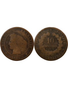 10 centimes Bronze 1871 K Bordeaux