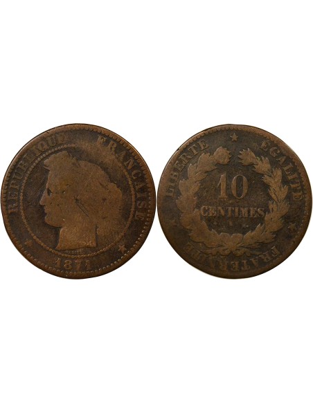 10 centimes Bronze 1871 K Bordeaux