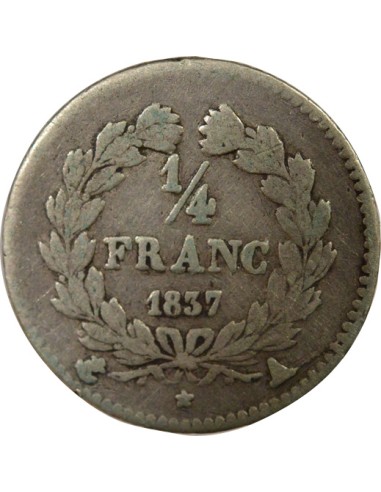 Louis-Philippe Ier 1/4 franc Argent 1837 A - Paris