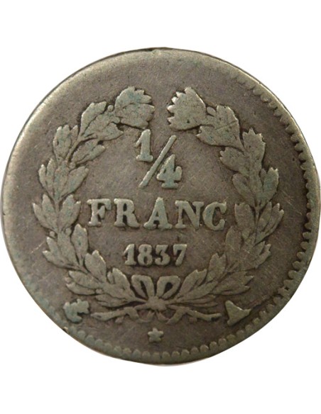 Louis-Philippe Ier 1/4 franc Argent 1837 A - Paris