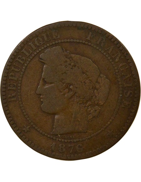 Cérès 10 centimes Bronze 1876 A - Paris