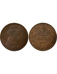 1 centime Bronze 1908 A Paris