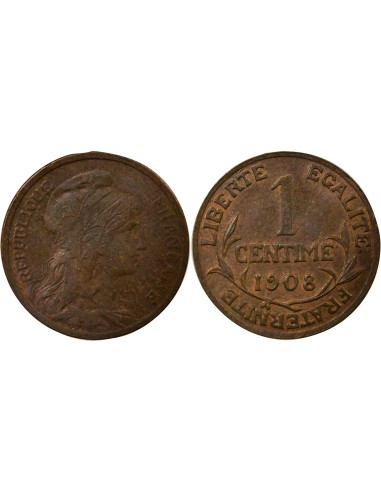 1 centime Bronze 1908 A Paris