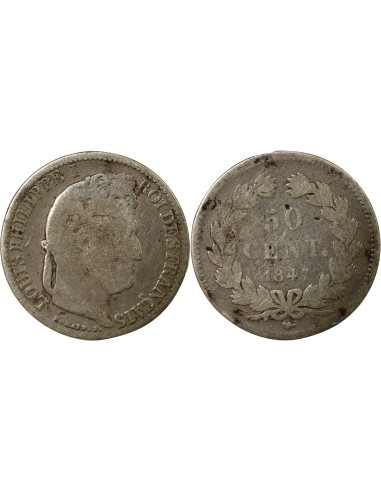 Louis-Philippe Ier 50 centimes Argent 1847 A - Paris