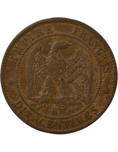 Napoléon III Tête nue 10 centimes Bronze 1855 B Rouen